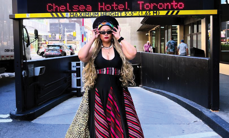 Lize Ehlers flies Namibia flag at Toronto Pride