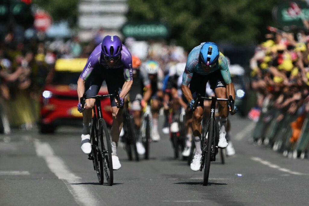 Swiss rider Schmid cramps up but wins Tour de France stage 13