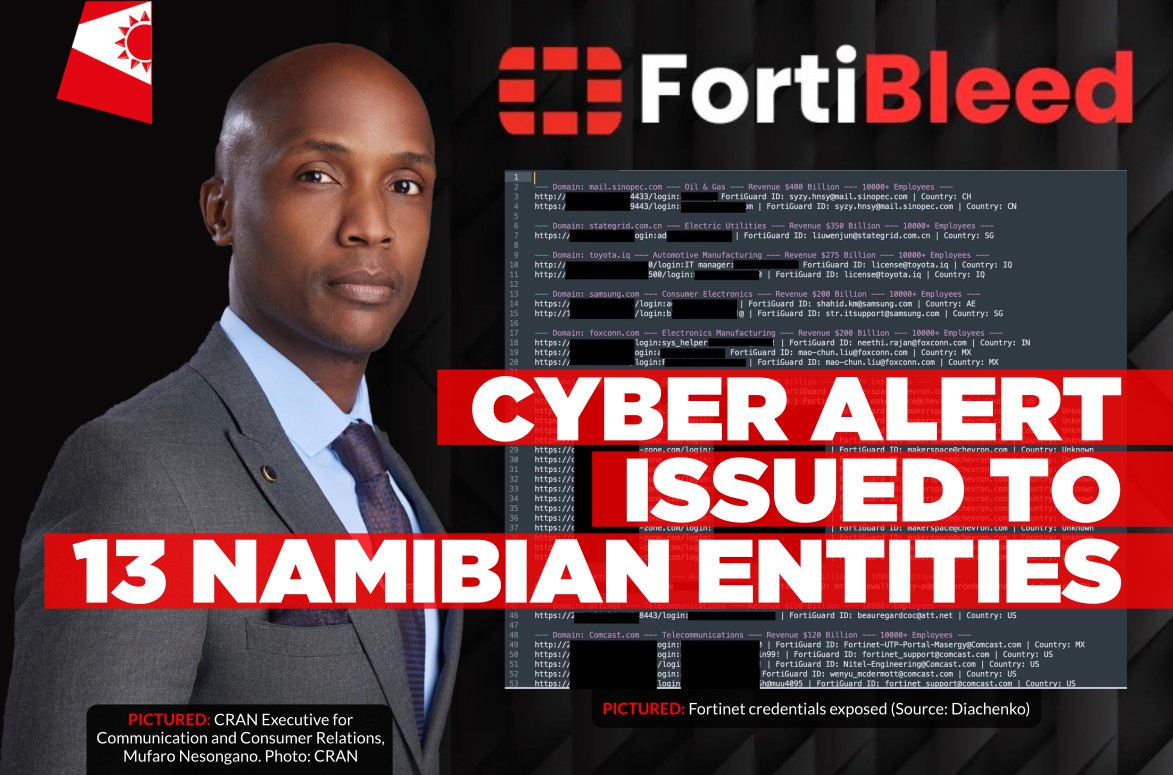 CRAN warns 13 Namibian organisations over global FortiBleed cyber threat