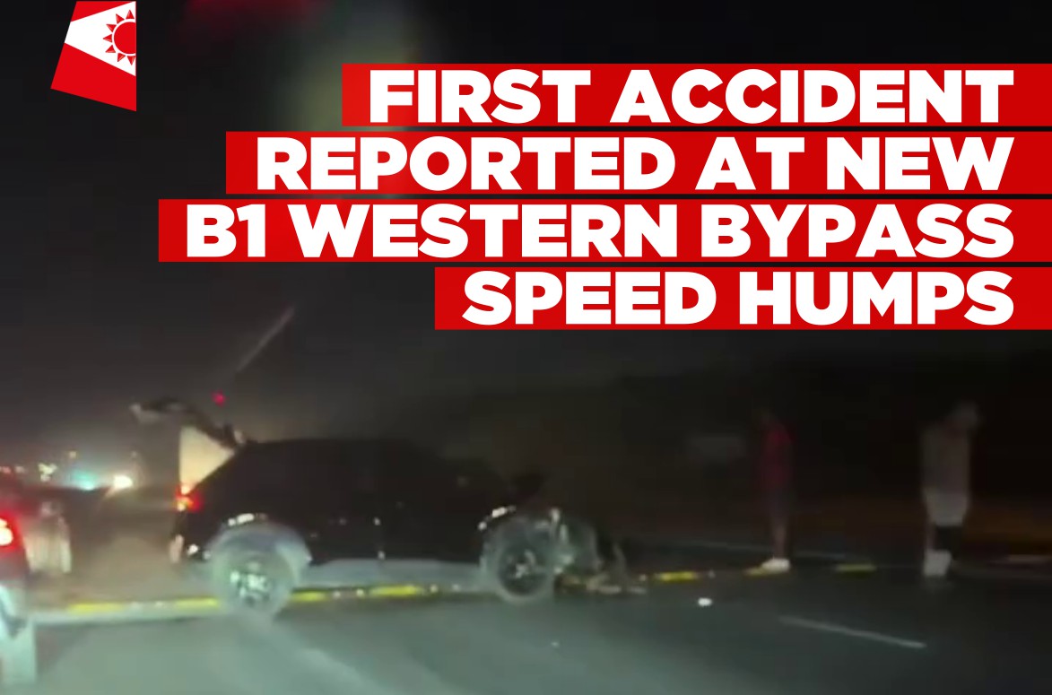 First accident reported at new B1 Western Bypass speed humps