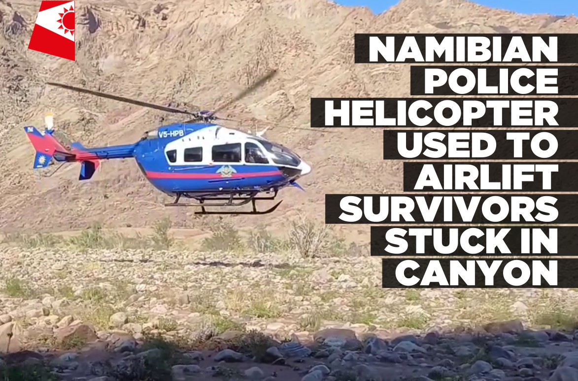 Namibian police helicopter used to airlift survivors stuck in canyon