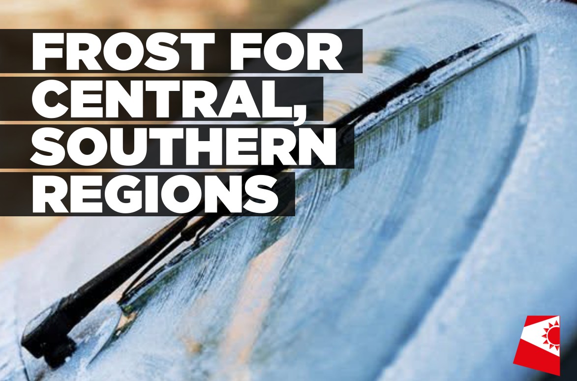 Cold conditions and frost expected in central and southern regions