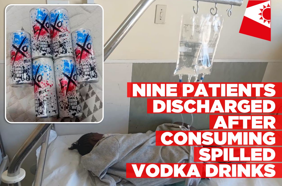 Nine patients discharged after consuming spilled vodka drinks