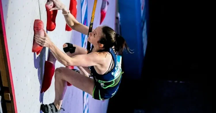 Hunt sets women’s speed climbing world record with 5.99 seconds