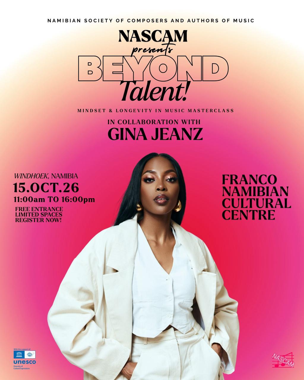 NASCAM partner with Gina Jeanz for ‘Beyond Music’ masterclass